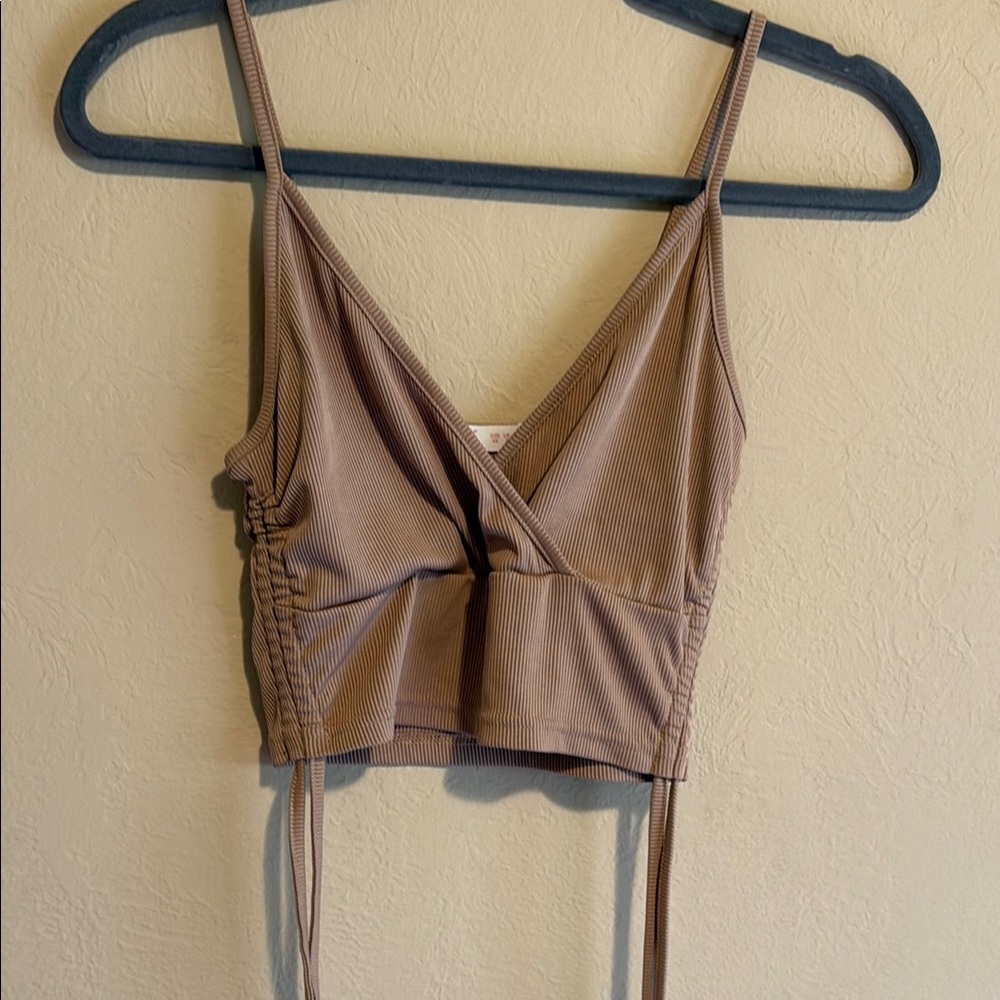 Stylish Runway Ribbed Wrap Crop Top